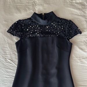 Bisou Bisou Black Cutout Long Sleeve Dress